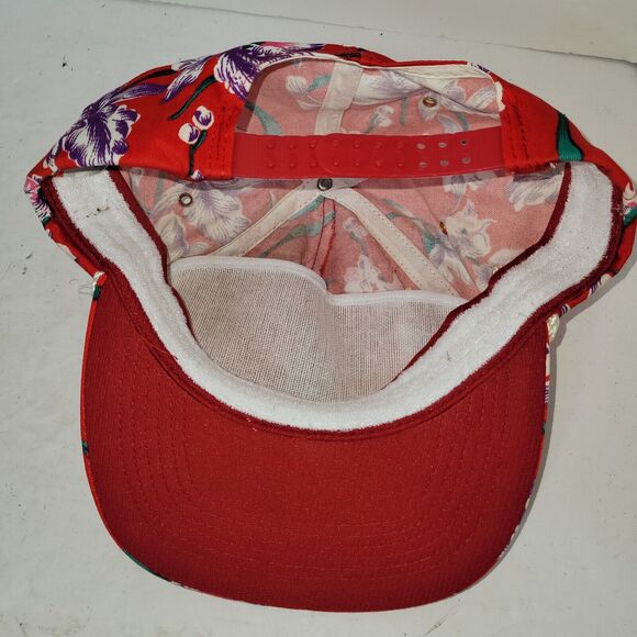 Vtg Freightliner Hat Cap Red Trucker Snapback Truck San Sun Retro 80s 90s Floral - Picture 11 of 16